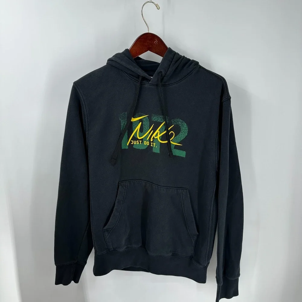 Vintage 90's Nike‎ Just Do It Prototype Word Mark Graphic Hoodie Black Size S